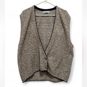 Croft & Barrow Women's Black and Gray Sweater Vest